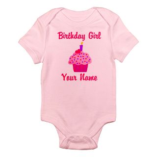 1st Birthday Pink Cupcake Long Sleeve Infant Bodys by