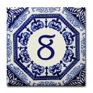 Delft Blue House Number Eight Tile Coast