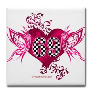 Gifts  69 Kitchen and Entertaining  racing number 69 Tile Coaster