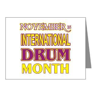 Band Note Cards  International Drum Month 2 Note Cards (Pk of 10