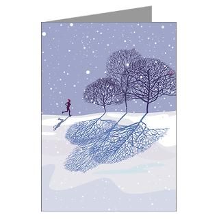  Art Greeting Cards  Winter Runner Greeting Cards (Pk of 10