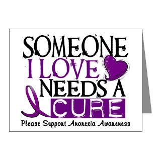 Gifts Grunge Note Cards  Needs A Cure ANOREXIA Note Cards (Pk of 10