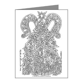 Art Note Cards  Christmas Tree Knot, Orig Ink Note Cards (Pk of 10