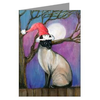  Cat Greeting Cards  XMAS Siamese Cat Greeting Cards (Pk of 10