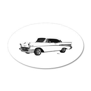 1957 Gifts  1957 Wall Decals  1957 Chevy White 22x14 Oval Wall