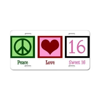 16 Gifts  16 Car Accessories  Peace Love Sweet 16 Aluminum