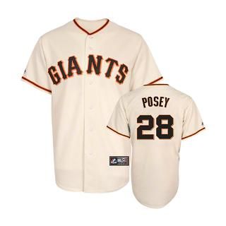 Buster Posey Jersey Adult Home Ivory Replica #28 for $99.99