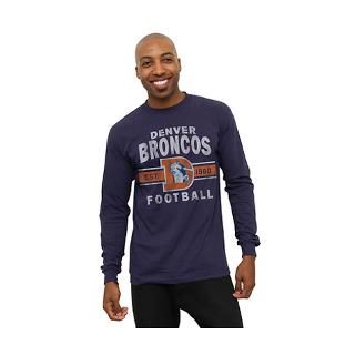 Denver Broncos Navy Blue Vintage Team Arch Long Sleeve T Shirt