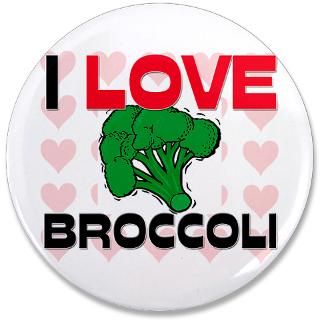 Brassica Gifts  Brassica Buttons  I Love Broccoli 3.5 Button