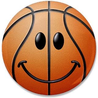 Ball Gifts  Ball Buttons  Basketball Smiley Face 3.5 Button