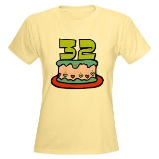 32 Year Old Birthday Cake Womens Light T Shirt