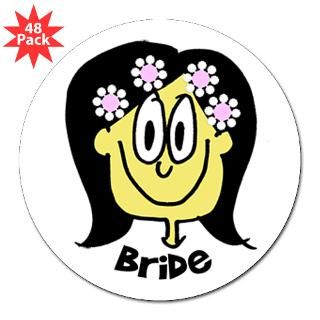 Cute Cartoon Bride 3 Lapel Sticker (48 pk)