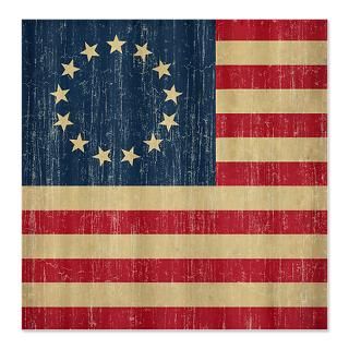 Vintage American Flag Shower Curtains  Custom Themed Vintage American