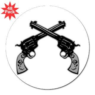  Punk Crossed Pistols 3 Lapel Sticker (48 pk