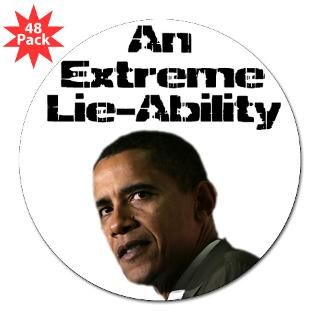 Obama Lie Ability 3 Lapel Sticker (48 pk)