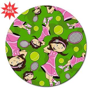 Cute Little Tennis Girl 3 Sticker (48 pk) for $30.00