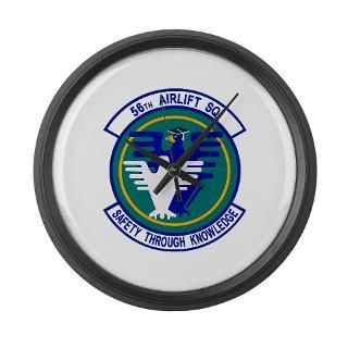 56 Gifts  56 Home Decor  56th Airlift Squadron Large Wall Clock