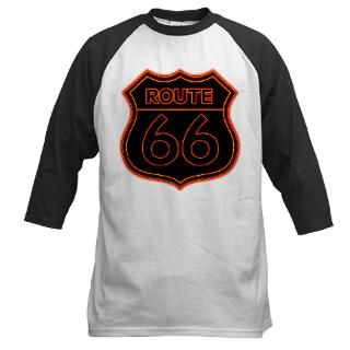 Route 66 Neon   Orange Baseball Jersey by stevesview