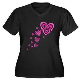 Pink Celtic Hearts Plus Size T Shirt by artoffoxvox