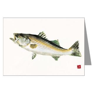 Striped Bass Gyotaku Greeting Cards (Pk of 10)