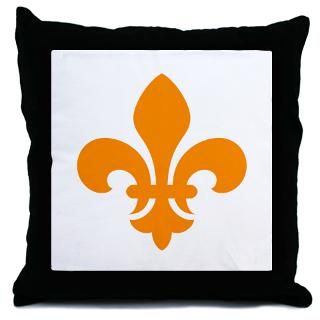 orange fleur de lys throw pillow $ 17 77