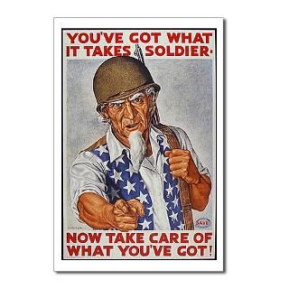 Uncle Sam American Soldier Postcards (Package of 8 for $9.50