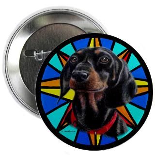 dachshund w stained glass design 2 25 button $ 3 89