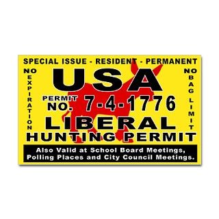 Liberal Hunt Permit Rectangle Sticker by rightwingstuff