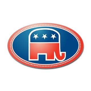 GOP Elephant Oval Sticker by votertee