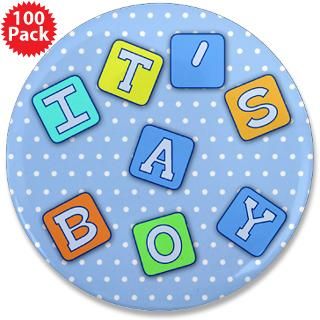 Boy Gifts > Baby Boy Buttons > Its a BOY! 3.5 Button (100 pack