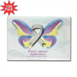 and Entertaining  Brain Cancer Awareness Rectangle Magnet (100 pack