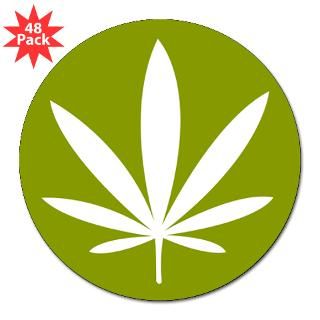 Cannabis Leaf 3 Lapel Sticker (48 pk)