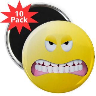 Angry Smiley Face 2.25 Magnet (10 pack)