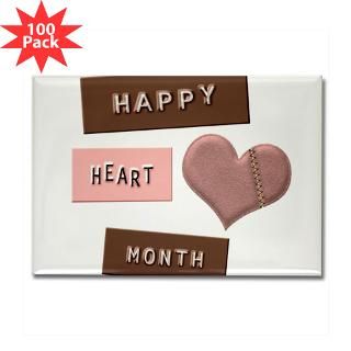 happy heart month rectangle magnet 100 pack $ 148 99