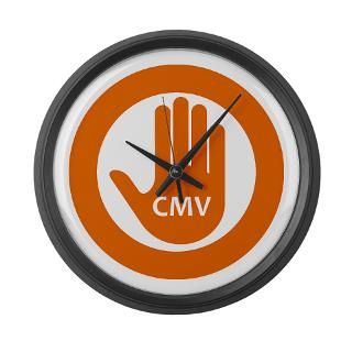 Stop CMV Logo Large Wall Clock