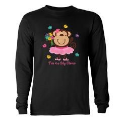 Monkey Big Sister Long Sleeve Dark T Shirt