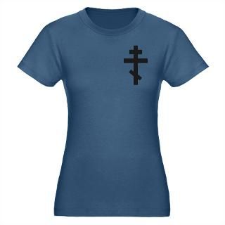 Orthodox Plain Cross Organic Womens Fitted T Shir