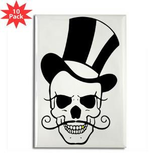 SKULL and TOP HAT Rectangle Magnet (10 pack)
