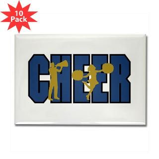 Cheer Blue and Gold Cheerleading Rectangle Magnet
