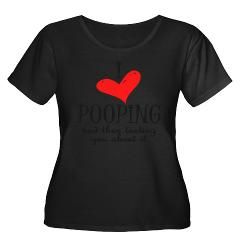 Love of Pooping Funny Gift Womens Plus Size Scoop Neck Dark T Shirt