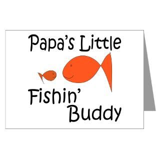 Papas Little Fishing Buddy Greeting Card for