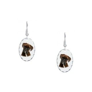Akc Gifts  Akc Jewelry  Brindle Boxer Earring Oval Charm