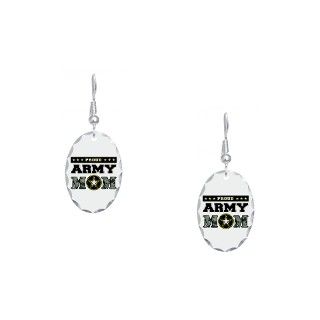 Army Gifts  Army Jewelry  Proud Mom ARMY star Earring Oval Charm