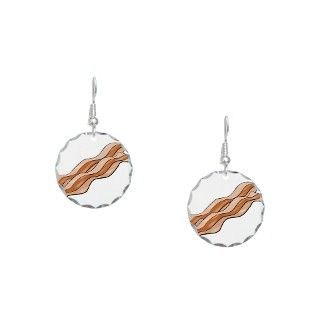 Bacon Gifts  Bacon Jewelry  Bacon Strips Earring Circle Charm