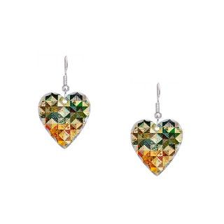 Abstract Gifts  Abstract Jewelry  Fun Patchwork Quilt Earring Heart