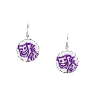 Acting Gifts  Acting Jewelry  Comedy/Tragedy Purple Masks Earring