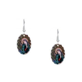 Art Gifts  Art Jewelry  Blessed Virgin Mary 3 Earring Oval Charm