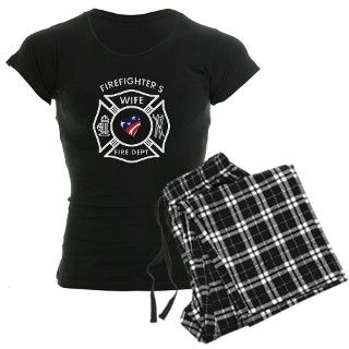 911 Gifts  911 Pajamas  Fire Fighter Wife Womens Dark Pajamas