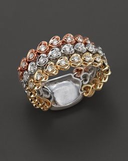 Heart Diamond Ring in 14 Kt. White, Yellow and Rose Gold, 0.60 ct. t.w