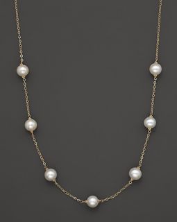 Freshwater Pearl Tin Cup Necklace, 7 8 mm